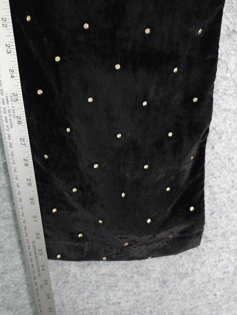 Sézane Siloe Black Velvet Gold Polka Dot Embroidered Overalls Suspenders - Picture 9 of 9
